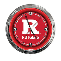 Rutgers 16" Multi Color LED Wall Clock Holland Game Room