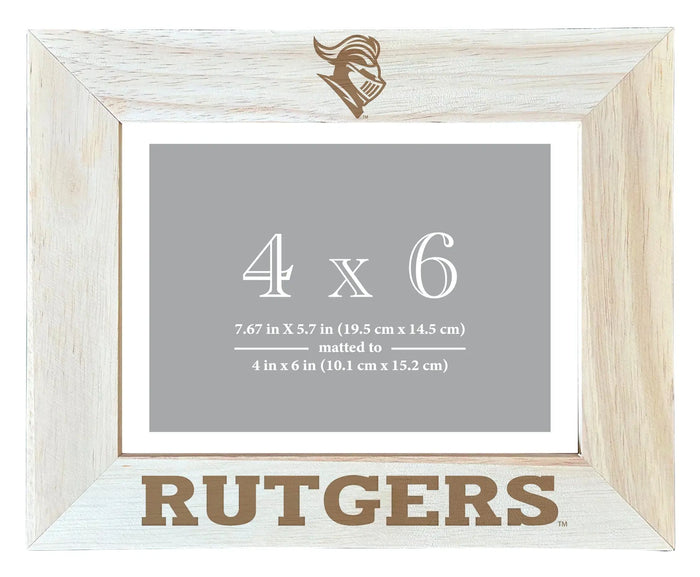 Rutgers Scarlet Knights Wooden Photo Frame - Customizable 4 x 6 Inch - Elegant Matted Display for Memories R & R INC.