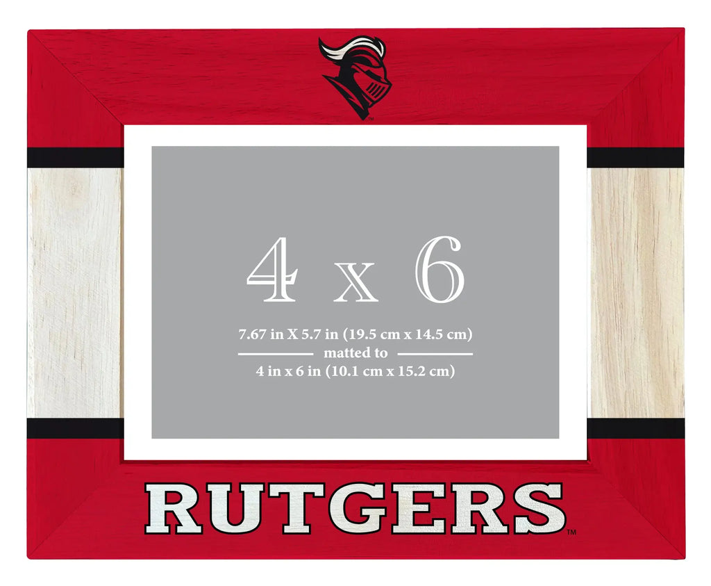 Rutgers Scarlet Knights Wooden Photo Frame - Customizable 4 x 6 Inch - Elegant Matted Display for Memories R & R INC.