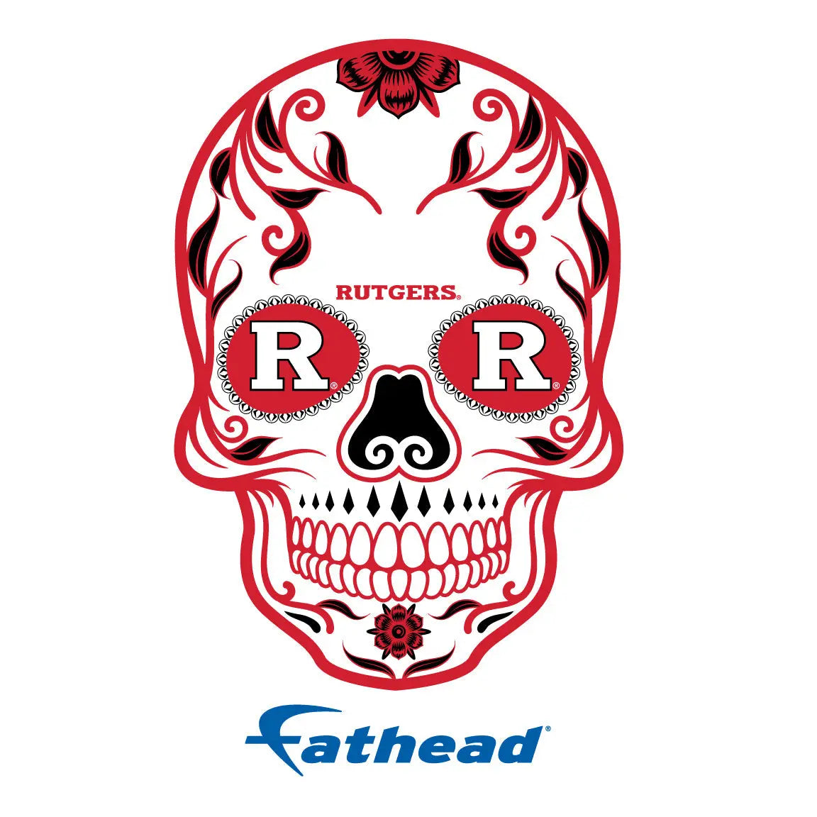 Rutgers Scarlet Knights - 5 Sugar Skull Logo Minis (Mixed Sizes) - Official NCAA - Reusable Vinyl Decals Fathead