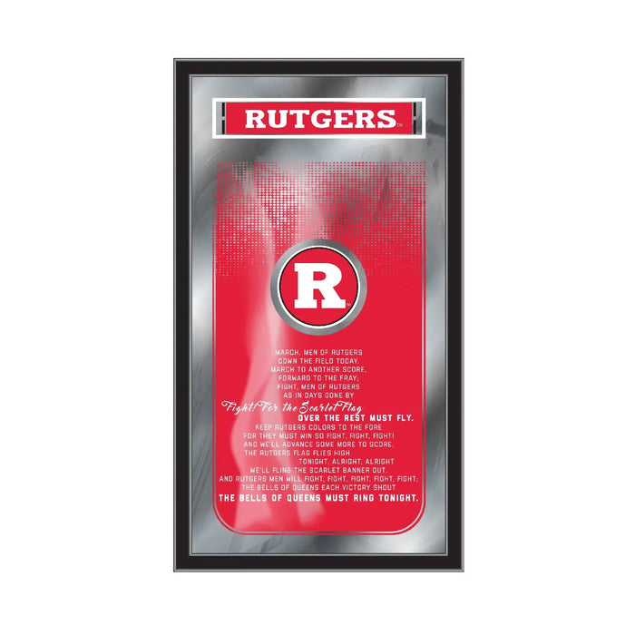 Rutgers Scarlet Knights Logo Fight Song Mirror Holland Game Room