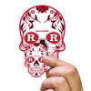 Rutgers Scarlet Knights - 5 Sugar Skull Logo Minis (Mixed Sizes) - Official NCAA - Reusable Vinyl Decals Fathead