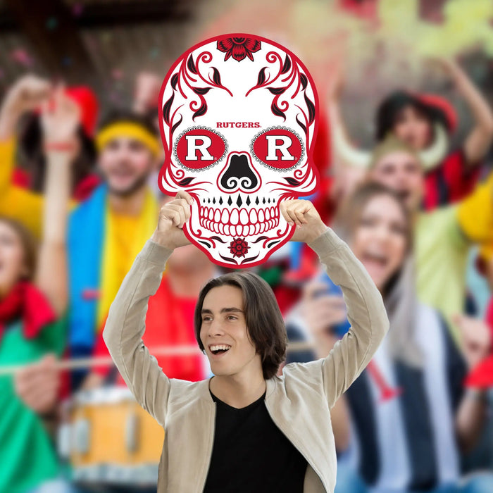 Skull - Big Head - Official NCAA - Rutgers Scarlet Knights - Foam Core Cutout Fathead