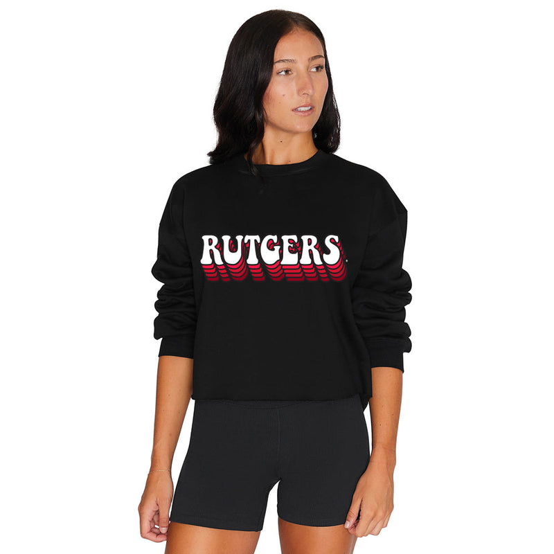 Rutgers Retro Black Crewneck