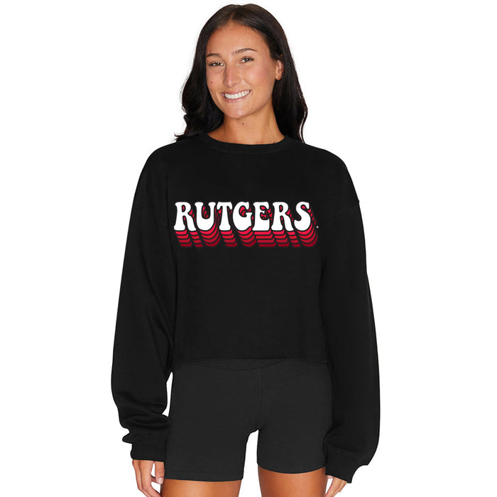 Rutgers Retro Black Crewneck