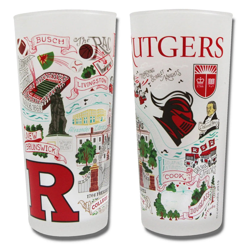Rutgers University Collegiate Drinking Glass catstudio