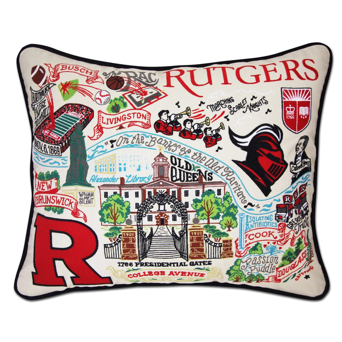 Rutgers University Collegiate Embroidered Pillow catstudio