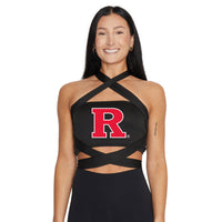 Top bandeau multiposición negro de Rutgers