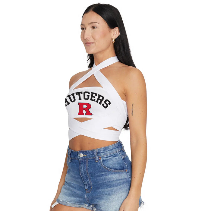 Rutgers White Multi Way Bandeau Top lojobands