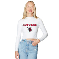 Top blanco de cuello alto de Rutgers