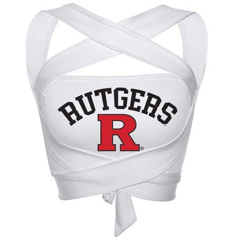 Top bandeau multiposición blanco de Rutgers