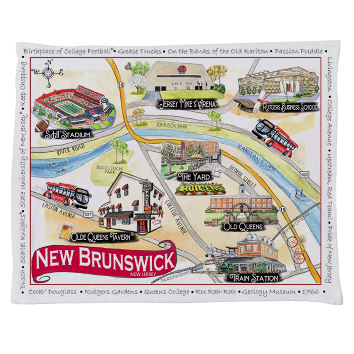 New Brunswick Map Tea Towel