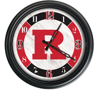Rutgers Scarlet Knights Logo LED Clock | LED Outdoor Clock Holland Game Room