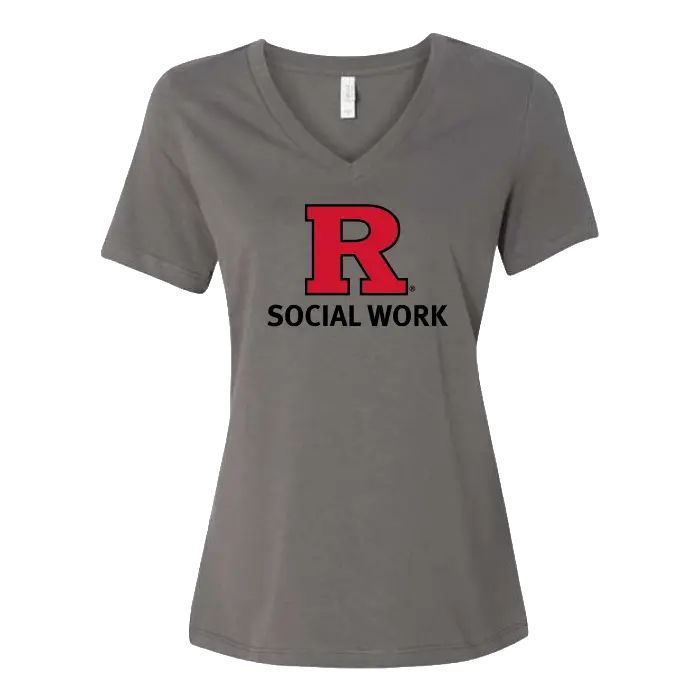 Women’s Relaxed Jersey V-Neck Tee Rutgers SSW