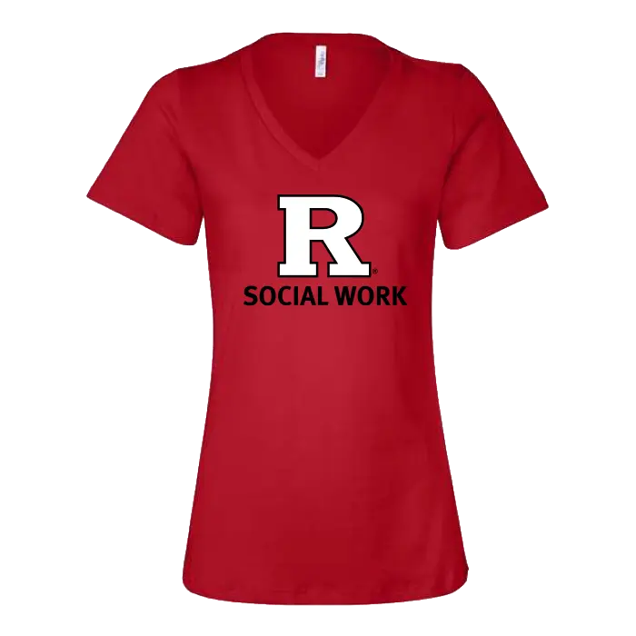 Women’s Relaxed Jersey V-Neck Tee Rutgers SSW